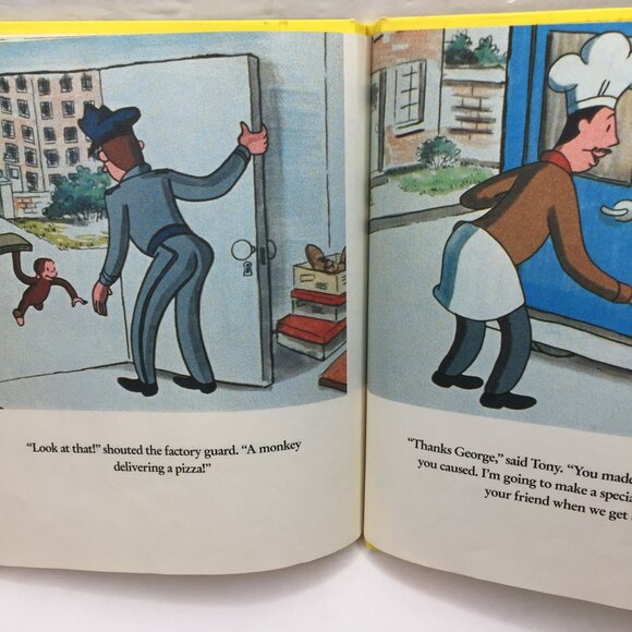 Vintage Lot 3 Kids Picture Books Curious George Pete's A Pizza Mop Top Haircut - Picture 5 of 16